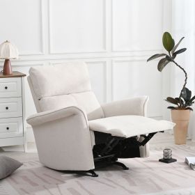 Manual Rocker Recliner Chair for Adults,Manual Rocking Glider Recliner for Small Spaces,Fabric Nursery Chair