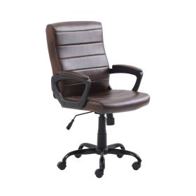 Bonded Leather Mid-Back Manager's Office Chair, Brown