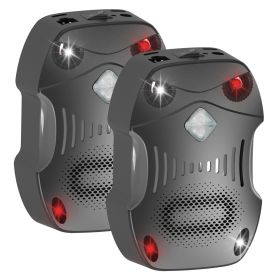 2 Pack Under Hood Ultrasonic Rodent Repeller Rodent Control Deterrent Chaser Blocker For Vehicle Indoor With Strobe Light 3 Power Supplies (Option: 2Packs)